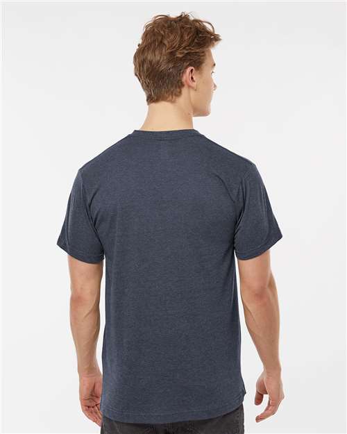 Tultex 207 Men's Poly-Rich V-Neck T-Shirt - Back view