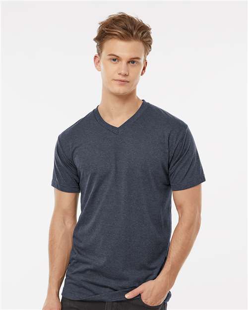 Tultex 207 Men's Poly-Rich V-Neck T-Shirt - Front view