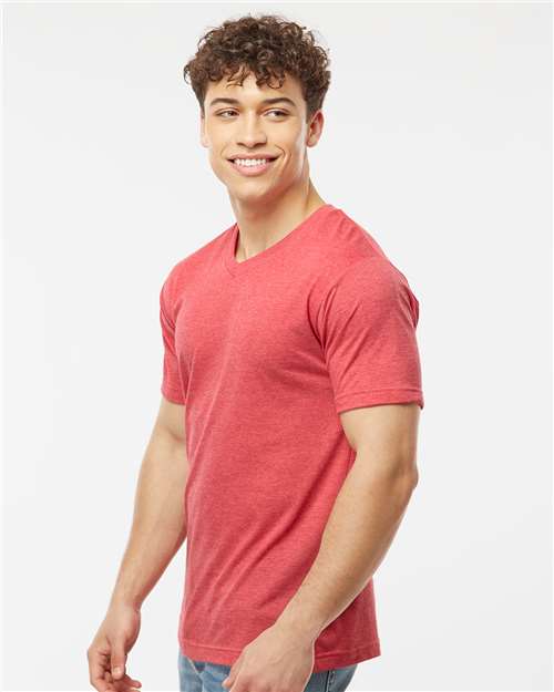 Tultex 207 Men's Poly-Rich V-Neck T-Shirt - Side view