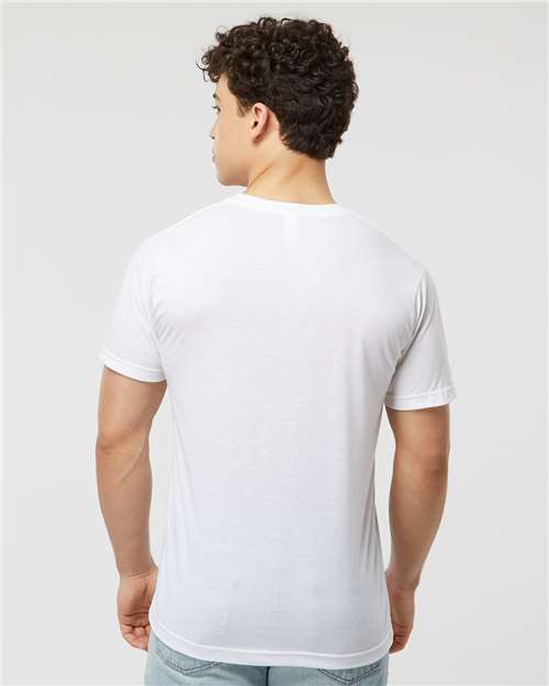 Tultex 207 Men's Poly-Rich V-Neck T-Shirt - Back view