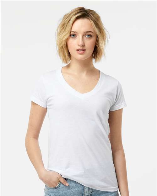 Tultex 214 Women's Long Islander Performance Long Sleeve T-Shirt - Front view