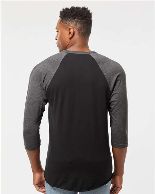 Tultex 245 Unisex Fine Jersey Raglan T-Shirt - Back view