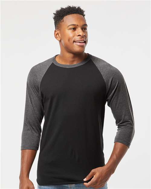 Tultex 245 Unisex Fine Jersey Raglan T-Shirt - Front view