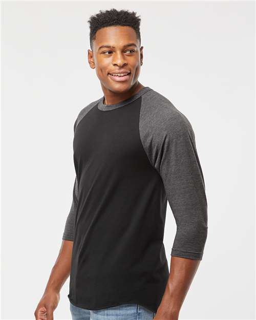 Tultex 245 Unisex Fine Jersey Raglan T-Shirt - Side view
