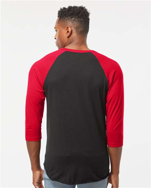 Tultex 245 Unisex Fine Jersey Raglan T-Shirt - Back view