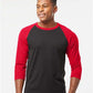 Tultex 245 Unisex Fine Jersey Raglan T-Shirt - Front view