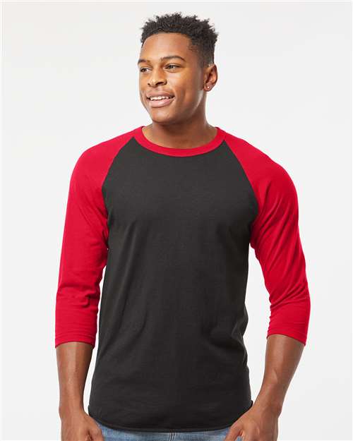 Tultex 245 Unisex Fine Jersey Raglan T-Shirt - Front view