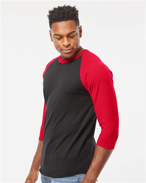 Tultex 245 Unisex Fine Jersey Raglan T-Shirt - Side view