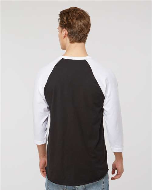 Tultex 245 Unisex Fine Jersey Raglan T-Shirt - Back view