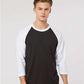 Tultex 245 Unisex Fine Jersey Raglan T-Shirt - Front view