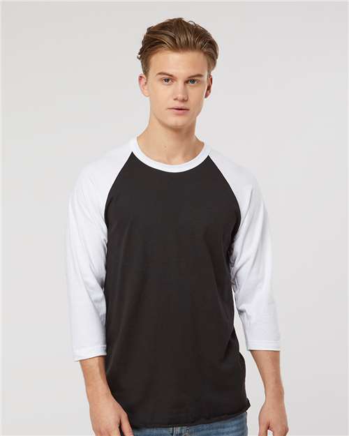 Tultex 245 Unisex Fine Jersey Raglan T-Shirt - Front view