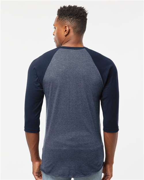 Tultex 245 Unisex Fine Jersey Raglan T-Shirt - Back view