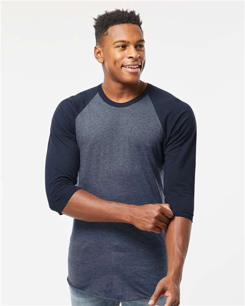 Tultex 245 Unisex Fine Jersey Raglan T-Shirt - Front view