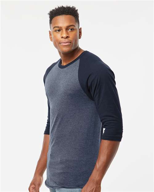 Tultex 245 Unisex Fine Jersey Raglan T-Shirt - Side view