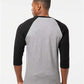 Tultex 245 Unisex Fine Jersey Raglan T-Shirt - Back view