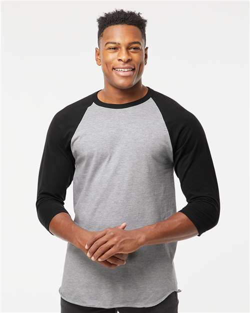 Tultex 245 Unisex Fine Jersey Raglan T-Shirt - Front view