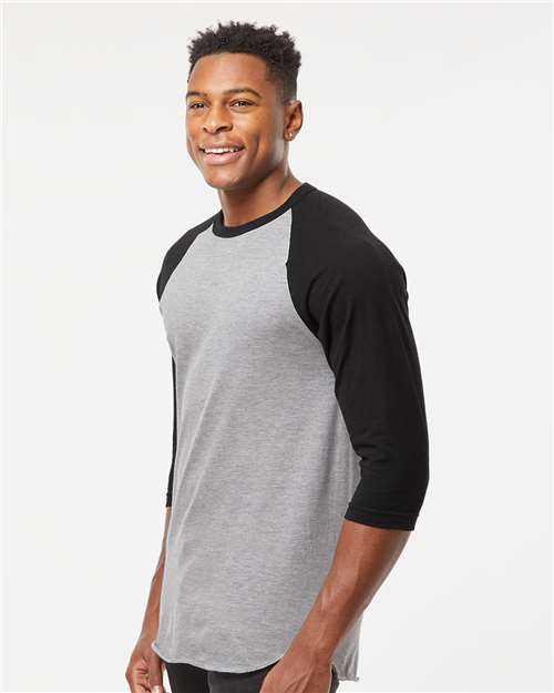Tultex 245 Unisex Fine Jersey Raglan T-Shirt - Side view