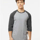 Tultex 245 Unisex Fine Jersey Raglan T-Shirt - Front view