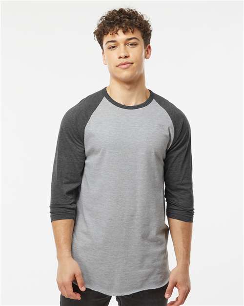 Tultex 245 Unisex Fine Jersey Raglan T-Shirt - Front view