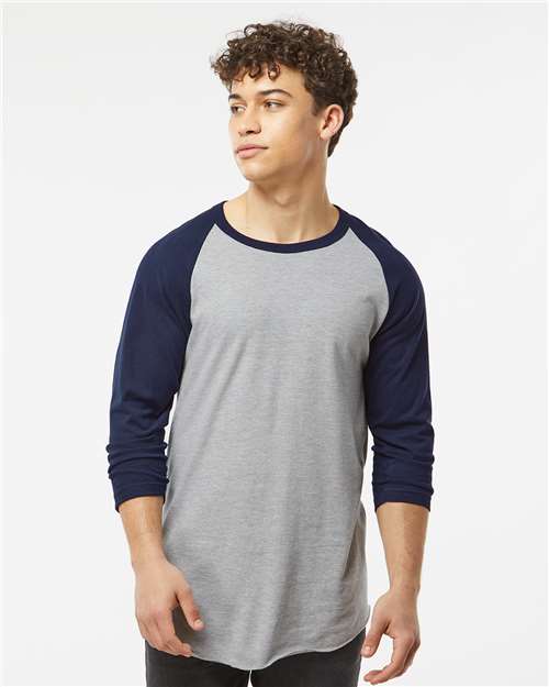 Tultex 245 Unisex Fine Jersey Raglan T-Shirt - Front view