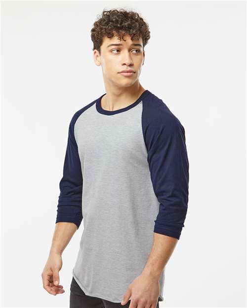 Tultex 245 Unisex Fine Jersey Raglan T-Shirt - Side view