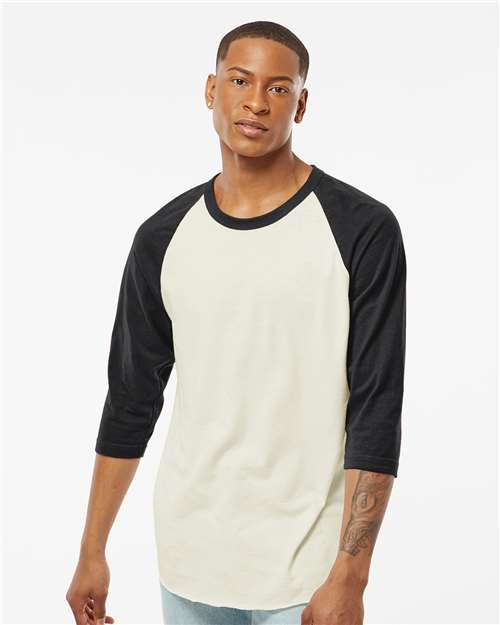 Tultex 245 Unisex Fine Jersey Raglan T-Shirt - Front view