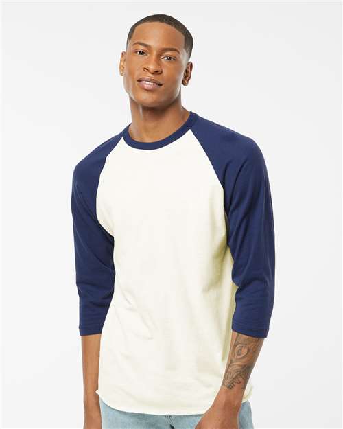 Tultex 245 Unisex Fine Jersey Raglan T-Shirt - Front view