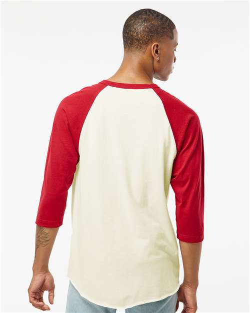 Tultex 245 Unisex Fine Jersey Raglan T-Shirt - Back view