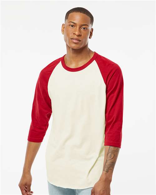 Tultex 245 Unisex Fine Jersey Raglan T-Shirt - Front view