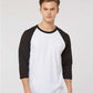 Tultex 245 Unisex Fine Jersey Raglan T-Shirt - Front view
