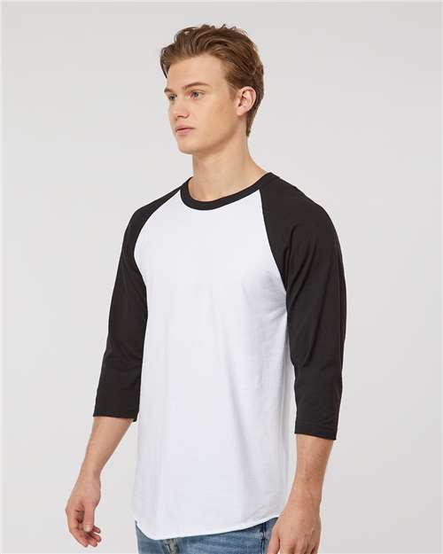 Tultex 245 Unisex Fine Jersey Raglan T-Shirt - Side view