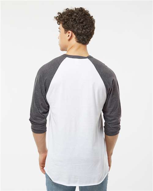 Tultex 245 Unisex Fine Jersey Raglan T-Shirt - Back view