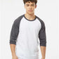 Tultex 245 Unisex Fine Jersey Raglan T-Shirt - Front view