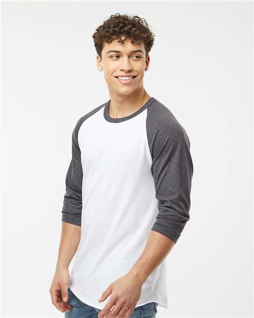 Tultex 245 Unisex Fine Jersey Raglan T-Shirt - Side view