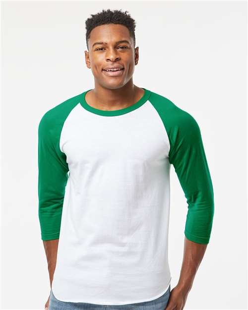 Tultex 245 Unisex Fine Jersey Raglan T-Shirt - Front view