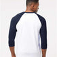Tultex 245 Unisex Fine Jersey Raglan T-Shirt - Back view