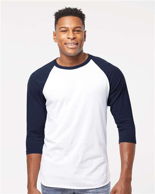 Tultex 245 Unisex Fine Jersey Raglan T-Shirt - Front view