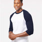 Tultex 245 Unisex Fine Jersey Raglan T-Shirt - Side view
