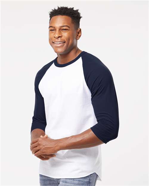 Tultex 245 Unisex Fine Jersey Raglan T-Shirt - Side view
