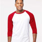 Tultex 245 Unisex Fine Jersey Raglan T-Shirt - Front view