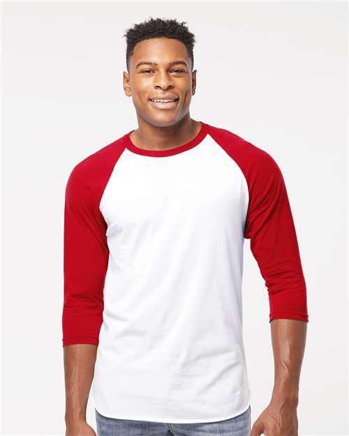 Tultex 245 Unisex Fine Jersey Raglan T-Shirt - Front view