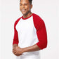Tultex 245 Unisex Fine Jersey Raglan T-Shirt - Side view