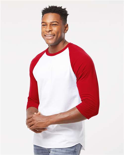 Tultex 245 Unisex Fine Jersey Raglan T-Shirt - Side view