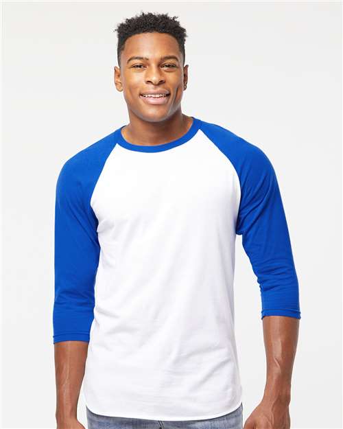 Tultex 245 Unisex Fine Jersey Raglan T-Shirt - Front view