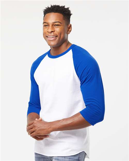 Tultex 245 Unisex Fine Jersey Raglan T-Shirt - Side view
