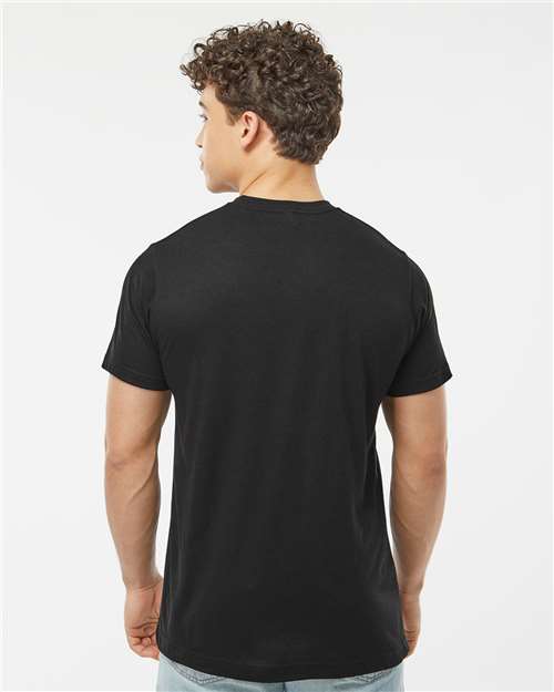 Tultex 241 Men's Biloxi Performance Colorblocked Hooded Long Sleeve T-Shirt - Back view