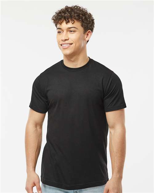 Tultex 241 Men's Biloxi Performance Colorblocked Hooded Long Sleeve T-Shirt - Front view