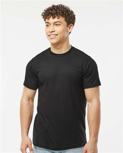 Tultex 241 Men's Biloxi Performance Colorblocked Hooded Long Sleeve T-Shirt - Front view