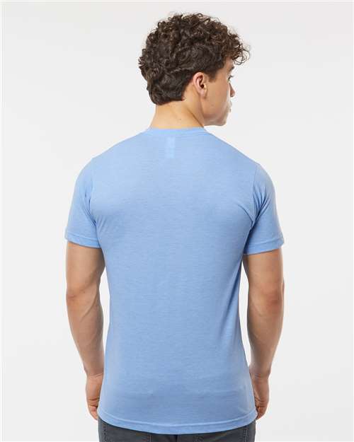 Tultex 241 Men's Biloxi Performance Colorblocked Hooded Long Sleeve T-Shirt - Back view