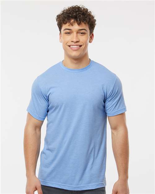 Tultex 241 Men's Biloxi Performance Colorblocked Hooded Long Sleeve T-Shirt - Front view